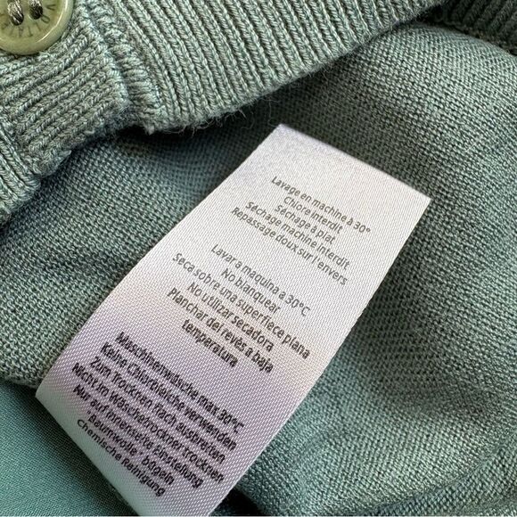 ZADIG & VOLTAIRE Ninon Cotton/Silk Cardigan Small Blue button front - Picture 6 of 7